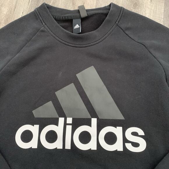 Adidas Sweatshirt Womens Small Running Essentials Black Training Gym Pullover - Picture 3 of 7